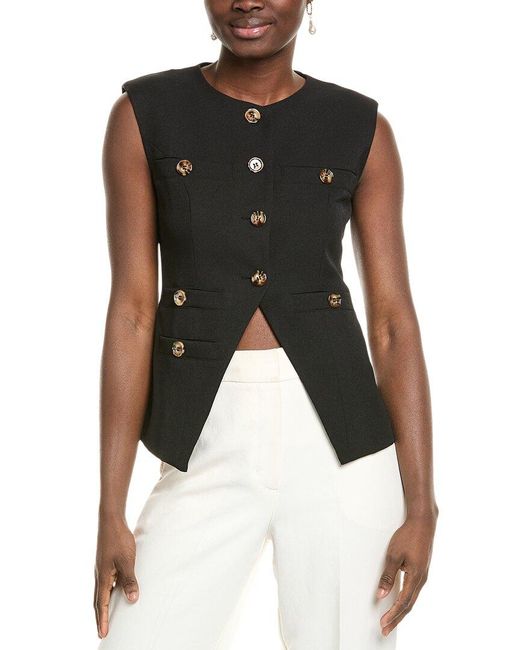 Gracia Black Button Detailed Vest
