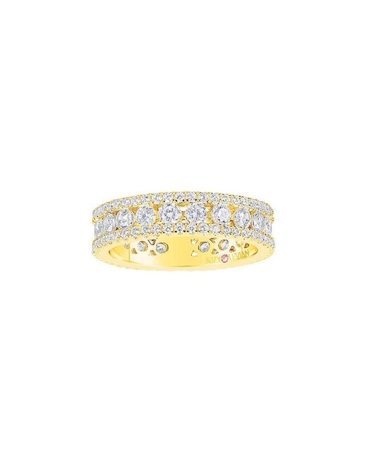 Suzy Levian White Silver Cz Eternity Ring