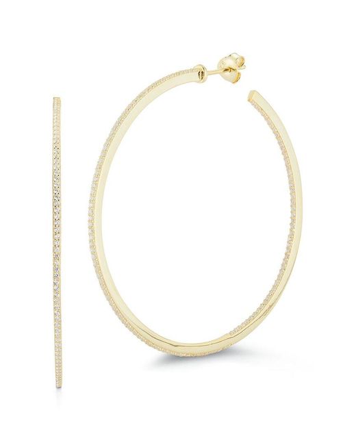 Glaze Jewelry Metallic 14k Over Silver Cz Xl Earrings