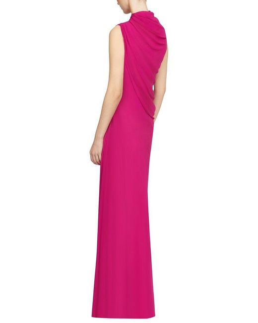 Halston Heritage Pink Essia Georgette Gown