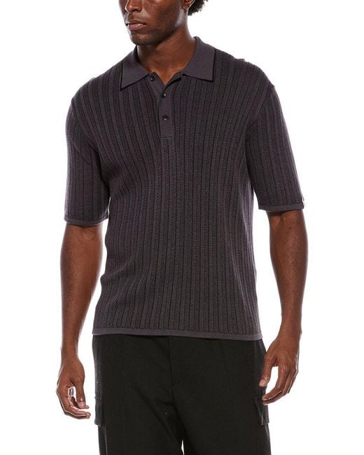 Rag & Bone Black Harvey Polo Shirt for men