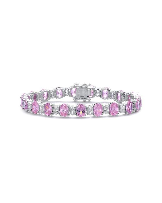 Genevive Jewelry Pink Silver Bracelet