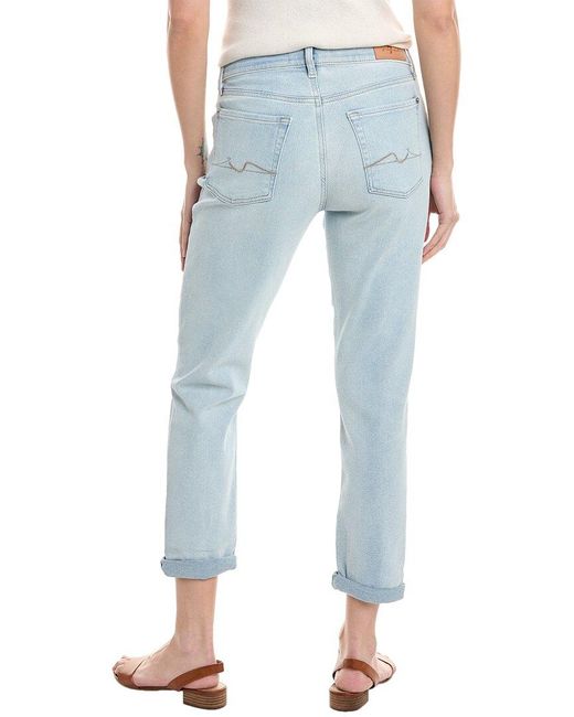 7 For All Mankind Blue Josefina Sandalwood Boyfriend Jean