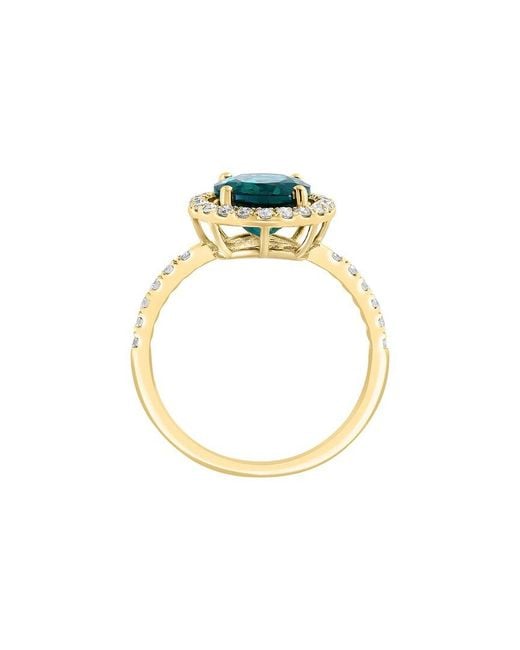 Effy Fine Jewelry Blue 14K 2.76 Ct. Tw. Lab-Grown Diamond & Lab-Grown Emerald Ring