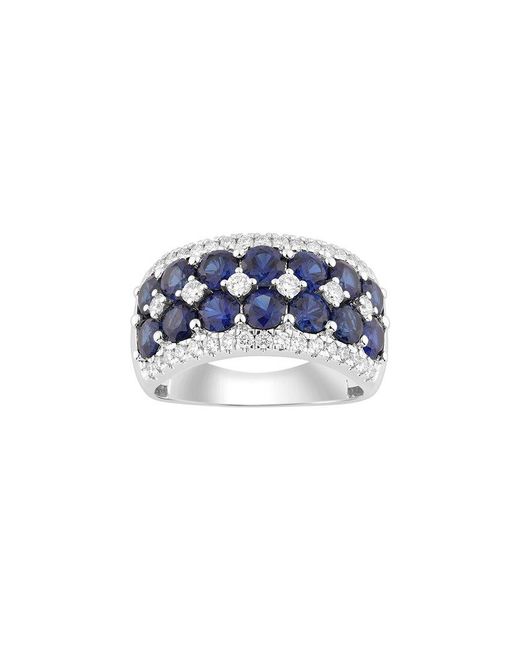 Brilliant Bloom Blue 14K 2.70 Ct. Tw. Lab-Grown Diamond & Sapphire Ring