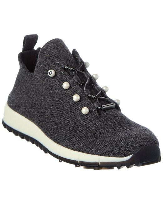 Jimmy Choo Black Veles Cashmere Sneaker