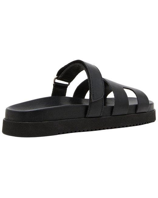 Steve Madden Black Reaves Leather Sandal