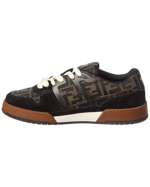 Fendi Black Match Ff & Suede Sneaker for men