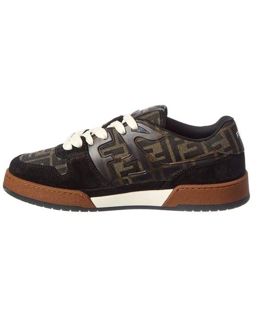 Fendi Black Match Ff & Suede Sneaker for men