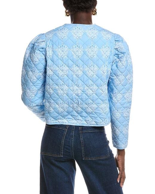 Sail To Sable Blue Quilted Print Jacket