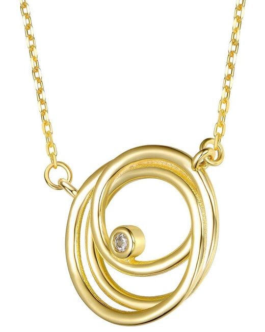 Genevive Jewelry Metallic Rachel Glauber 14K Plated Cz Round Shaped Necklace