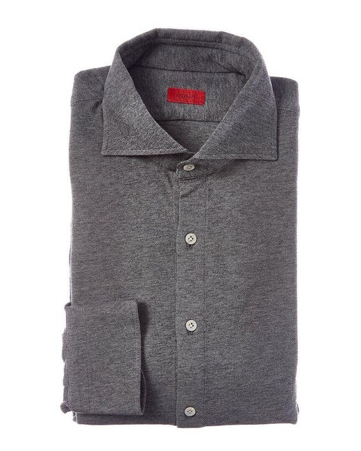 Isaia Gray Jersey Sport Shirt for men