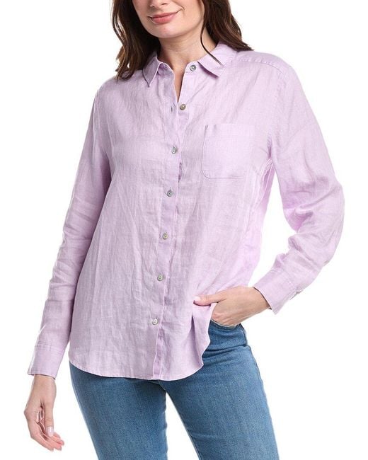 Tommy Bahama Purple Coastalina Relaxed Linen Shirt