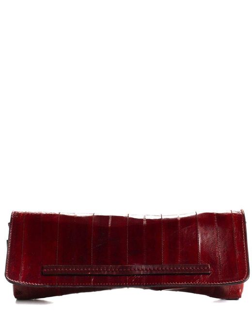 Gucci Red Eel Leather Envelope Clutch (Authentic Pre-Owned)