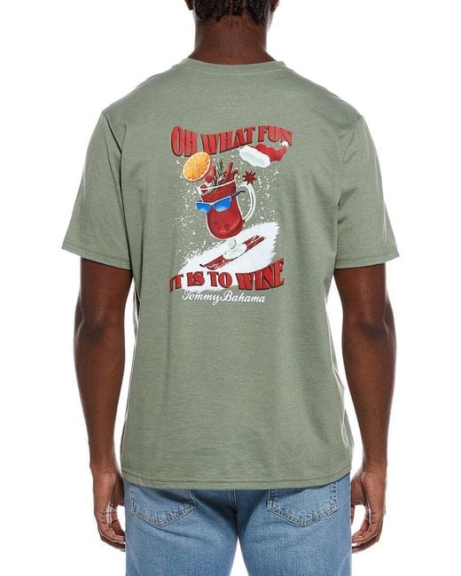 Tommy Bahama Green Oh What Fun It Is To Wine T-Shirt for men