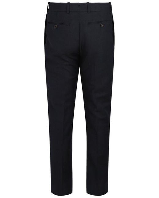 McQueen Blue Slim Fit Cigarette Trousers for men