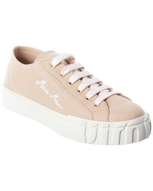 Miu Miu Natural Canvas Sneaker