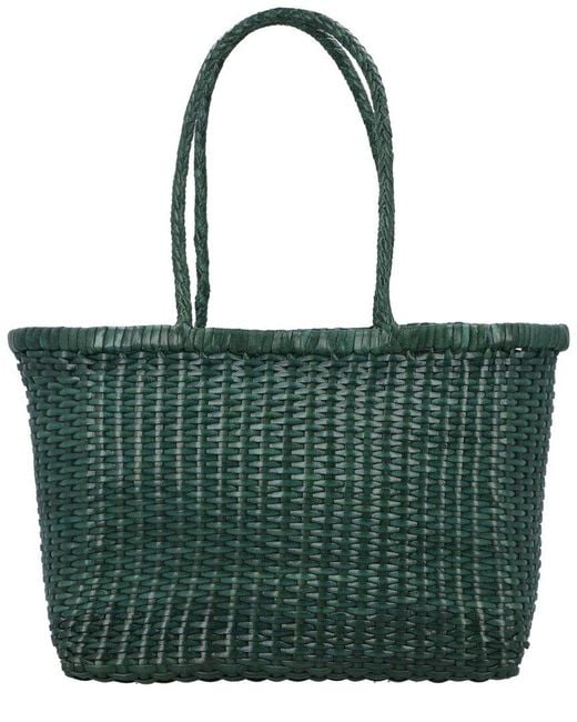 Dragon Diffusion Green B Weave Small Leather Shoulder Bag