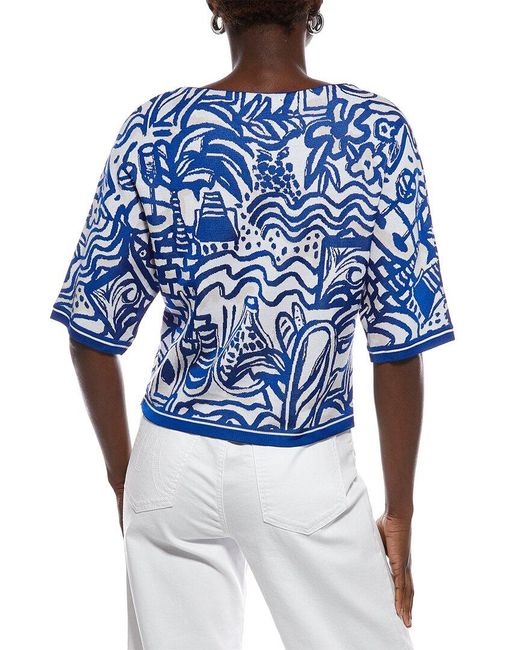 Marc Cain Blue Printed Sweater