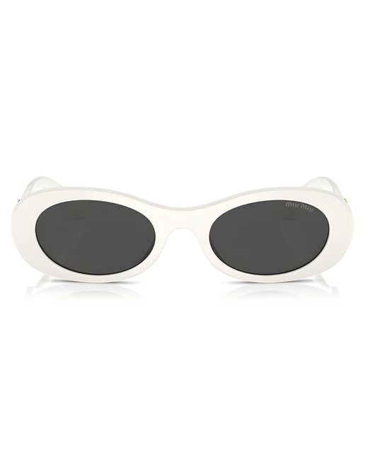 Miu Miu White 50Mm Sunglasses