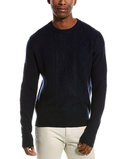 Kier + J Blue Kier + J Cable Wool & Cashmere-blend Turtleneck Sweater for men