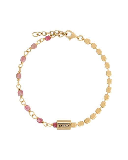 Karma and Luck Metallic Zodiac Plated Tourmaline Beaded Bracelet
