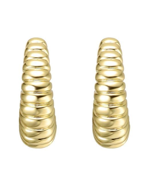 Genevive Jewelry Metallic Rachel Glauber Plated Hoop Earrings
