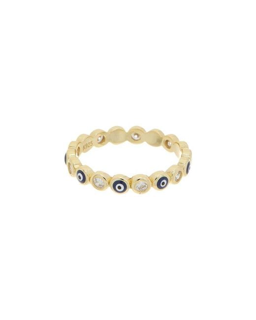 Meshmerise White 18k Over Silver Cz Ring