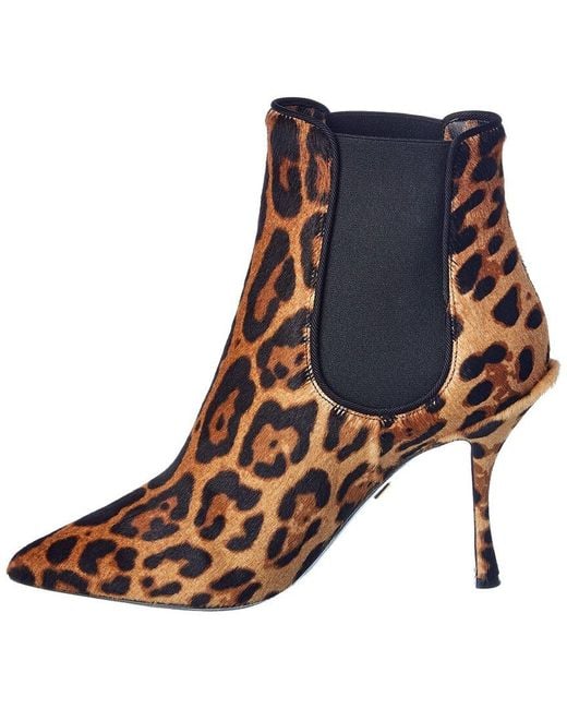 Dolce & Gabbana Brown Haircalf Bootie