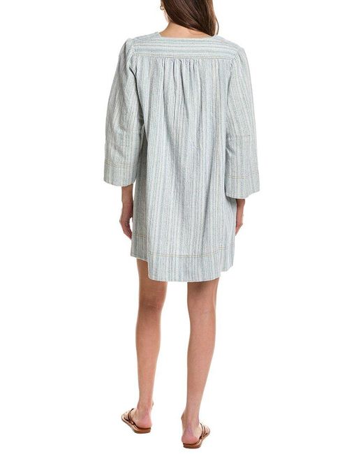 Free People Gray Goldie Balloon Sleeve Linen-Blend Mini Dress