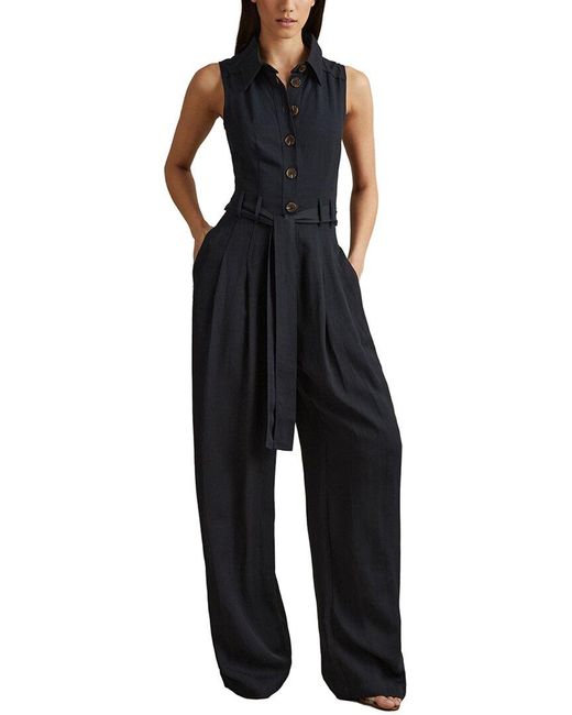 Reiss Black Perla Jumpsuit