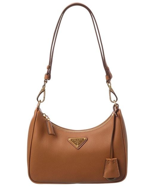 Prada Brown Leather Hobo Bag
