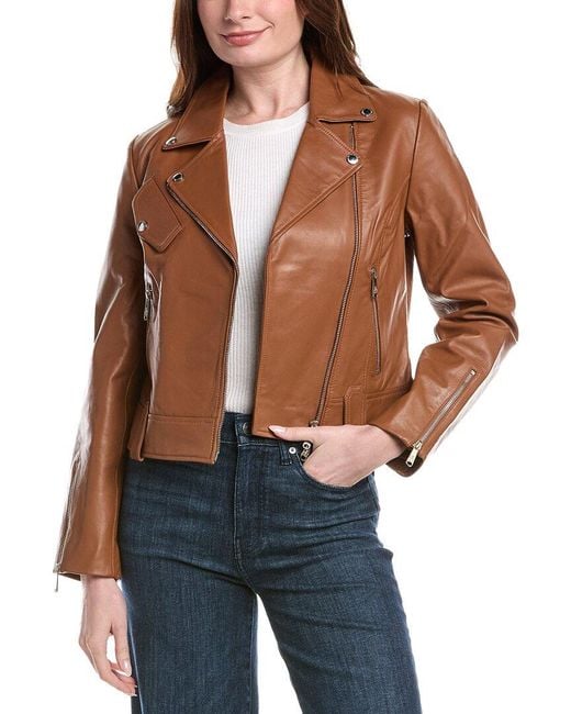 Sam Edelman Blue Leather Moto Jacket