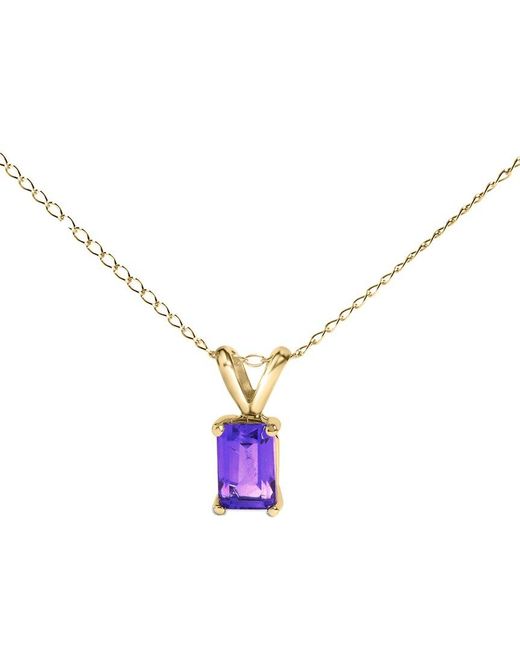 Haus of Brilliance Multicolor Colorful Gemstones 14K 0.40 Ct. Tw. Amethyst Pendant Necklace