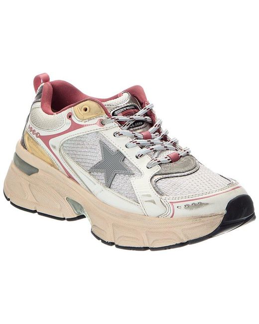 Golden Goose Deluxe Brand White Lightstar Mesh & Leather Sneaker
