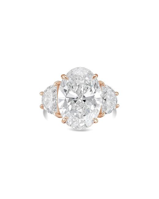 Diana M White Diana M. 18K Rose 9.00 Ct. Tw. Lab-Grown Diamond Three-Stone Ring