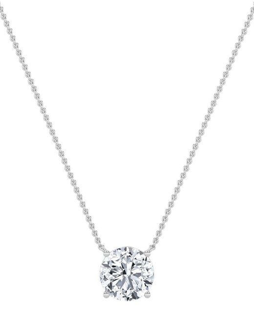 Lab Grown Diamonds Metallic 14K 2.00 Ct. Tw. Lab-Grown Diamond Pendant