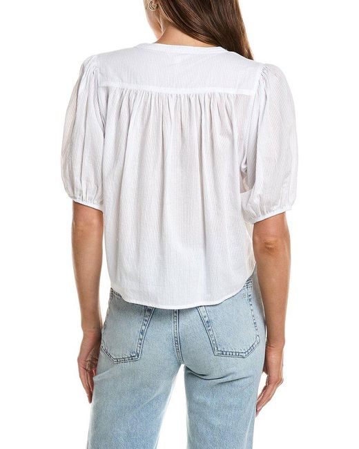 Splendid White Puff Sleeve Blouse