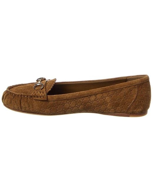 Gucci Brown Horsebit Suede Loafer