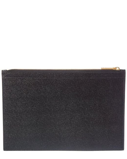 Thom Browne Black Leather Pouch for men