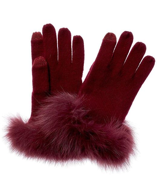 Sofiacashmere Red Cashmere Gloves