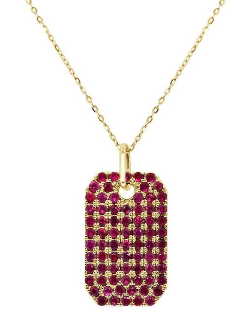 Sabrina Designs Red 14k 1.76 Ct. Tw. Diamond & Ruby Dog Tag Pendant
