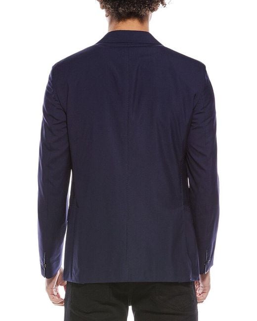Eleventy Blue Wool & Silk-Blend Jacket for men