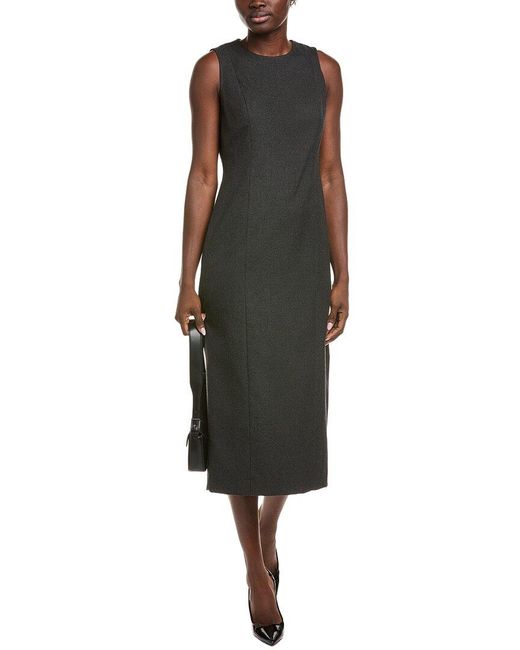 Kenneth Cole Black Fanned Midi Dress