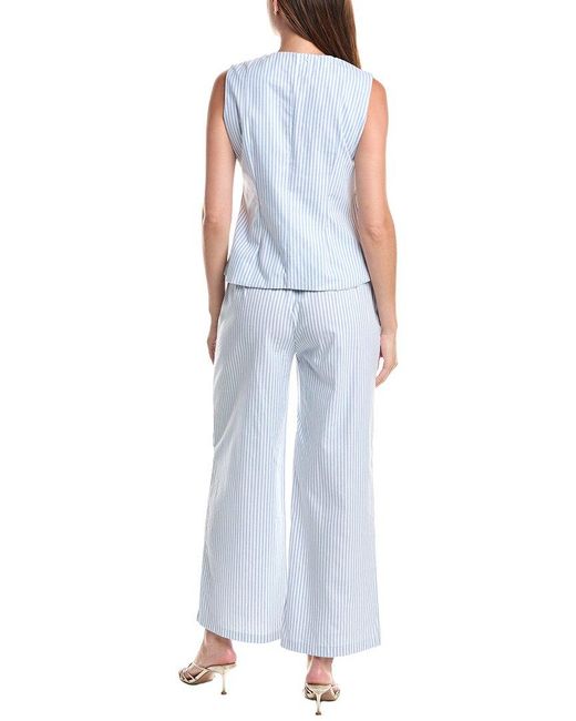 ANNA KAY Blue 2Pc Athens Striped Top & Pant Set