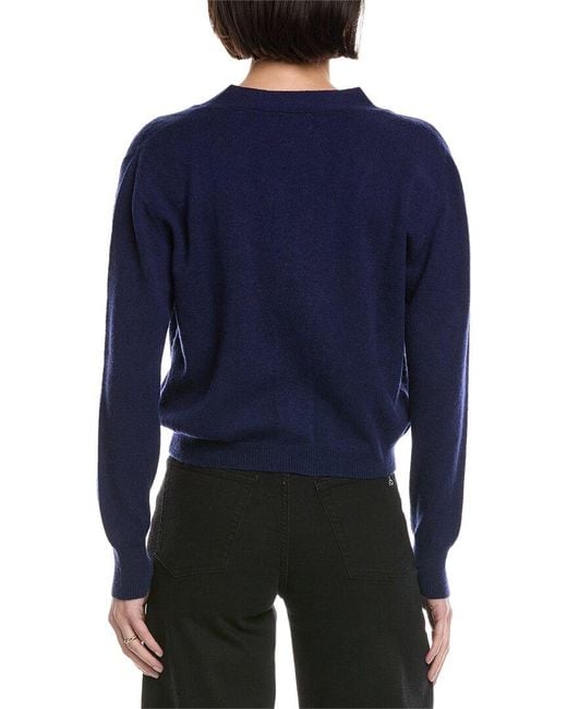 Brodie Cashmere Blue Boxy Little Wool & Cashmere-Blend Cardigan