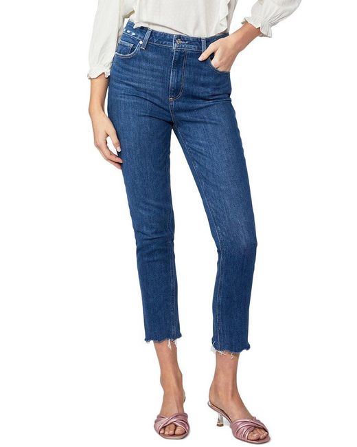 PAIGE Blue Sarah Slim Crop Jean