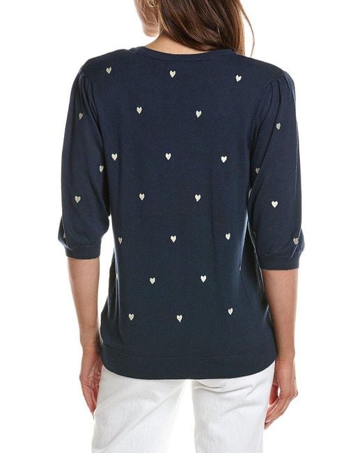 Ichi Blue Diane Short Sleeve Top