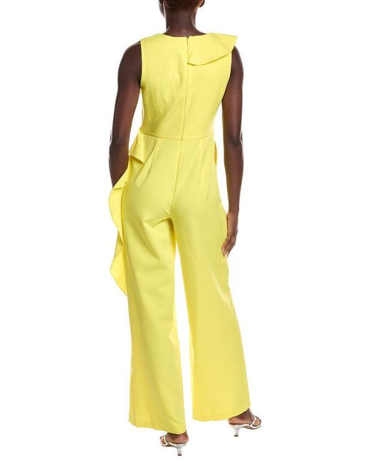 Laundry by Shelli Segal Yellow Ruffle Jumpsuit