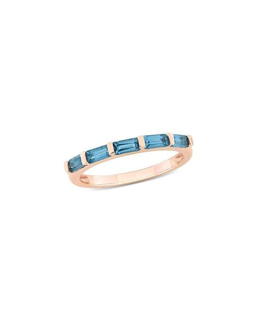 Rina Limor 10k Rose Gold 1.00 Ct. Tw. London Blue Topaz Semi-eternity Ring